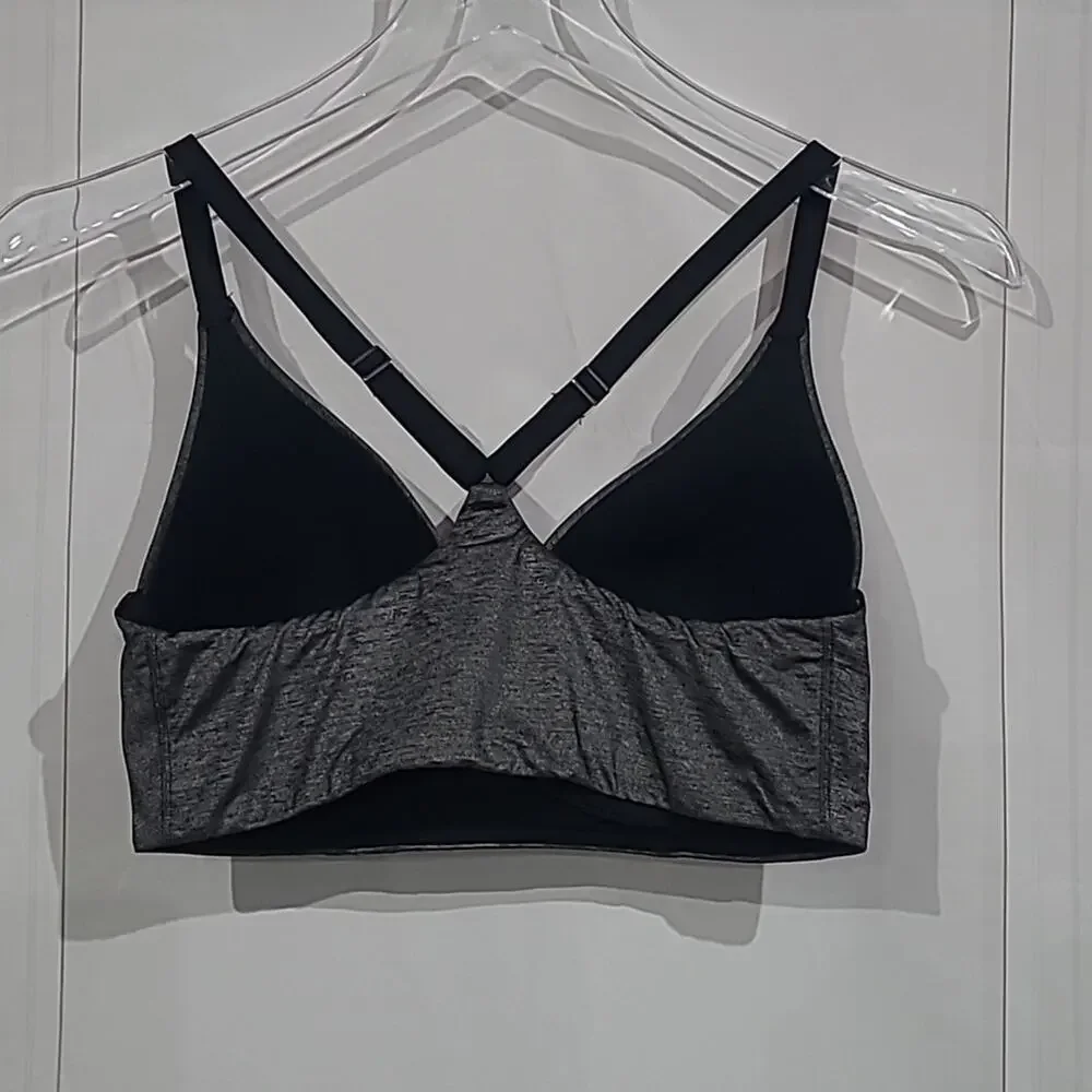 Adore Me Bra 36D Gray Padded Plunge Racer Back Adjustable Straps NO Underwire